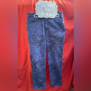Gloria Vanderbilt Amanda Jeans – Blue & Black Paisley Print, Size 10